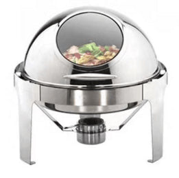 CASTELLO Economy Round Roll Top Chafing Dish w/ Glass Window